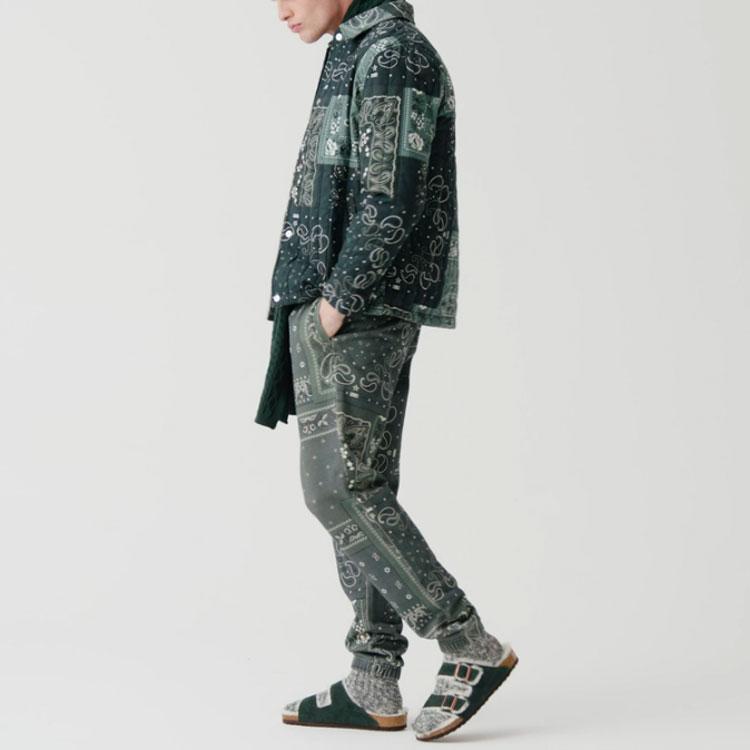 Kith Deconstructed Bandana Quarter Zip Stadium Unisex Tops Green KH2651-302