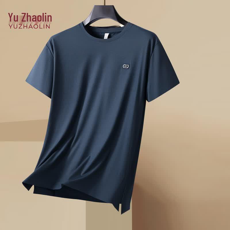 YUZHAOLIN Men s Ice Silk Plus Size Short Sleeve T-shirt 4XL