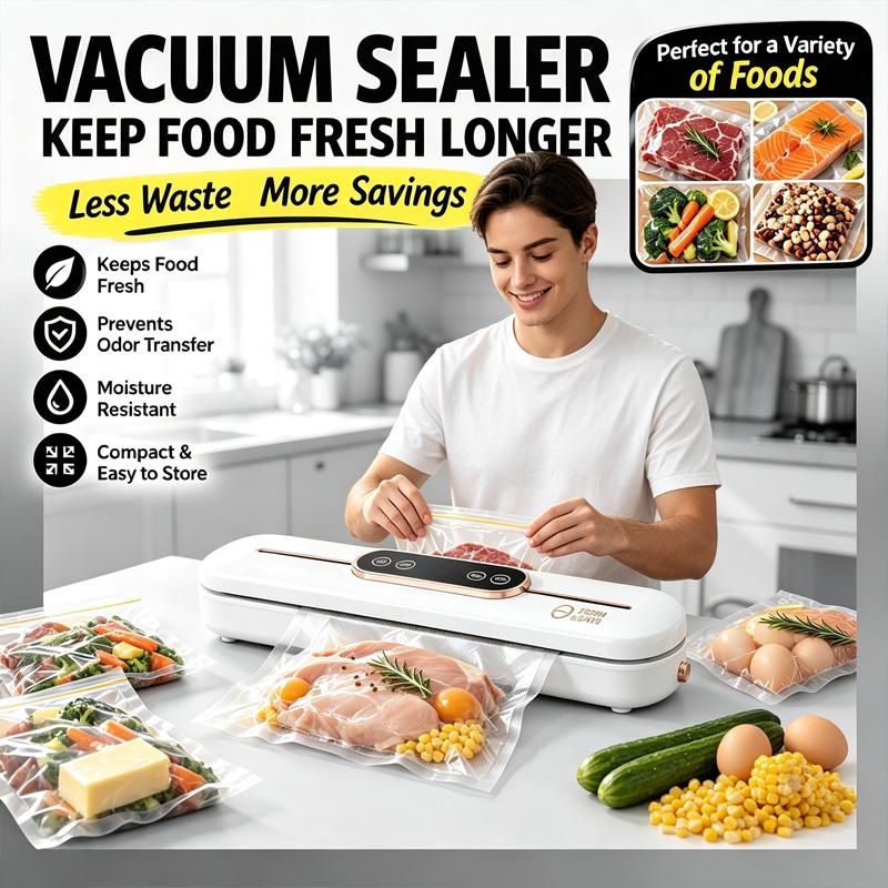 Mini Vacuum Sealer – Keep Food Fresh Longer, Compact & Automatic