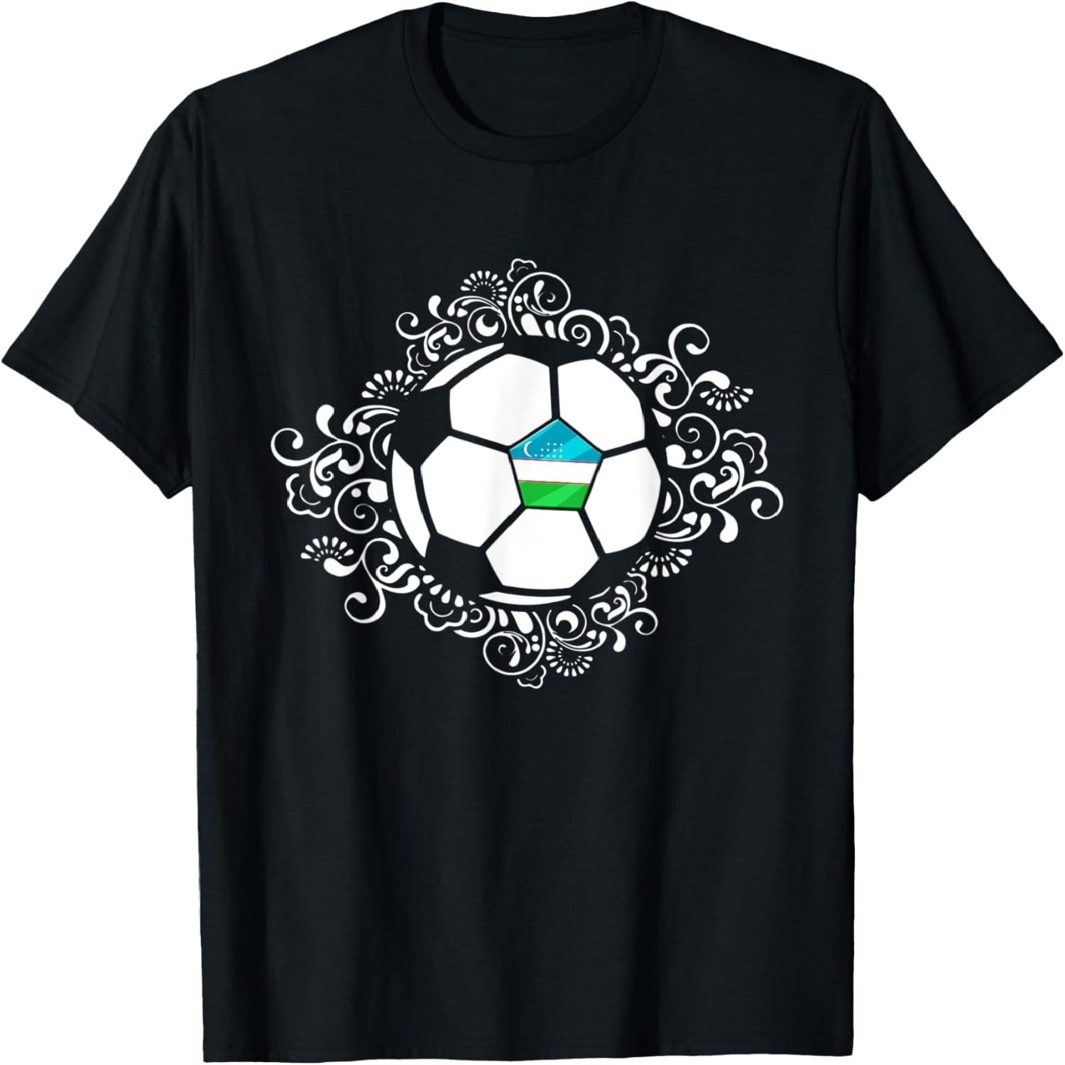 Floral Uzbekistan Soccer Fans Jersey Uzbekistani Football T-Shirt S