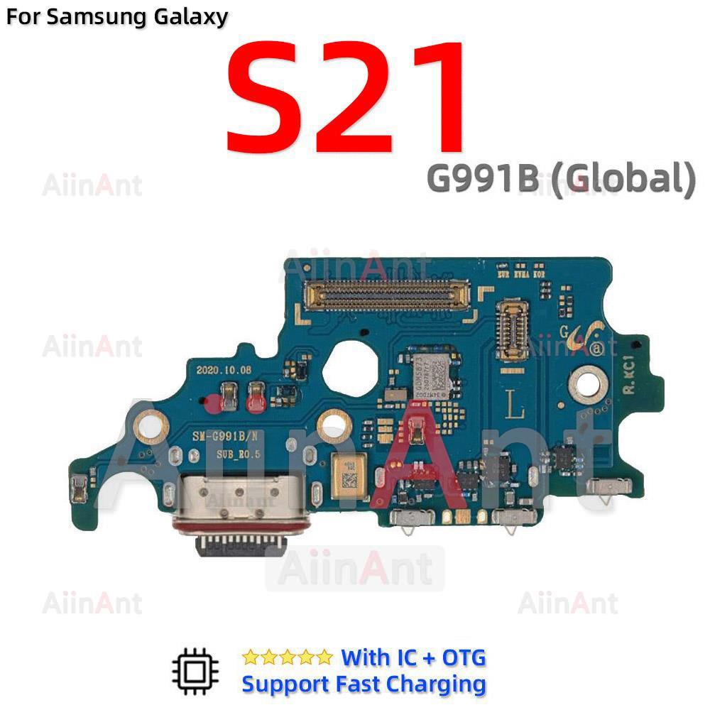 Aiinant USB Charger Board Dock Connector Charging Port Flex Cable For Samsung Galaxy S21 Ultra Plus FE G991B G991N G991U G991W