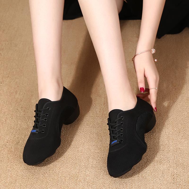 Women's Soft Sole Mesh Oxford Cloth Dance Shoes for Latin and Modern Dance