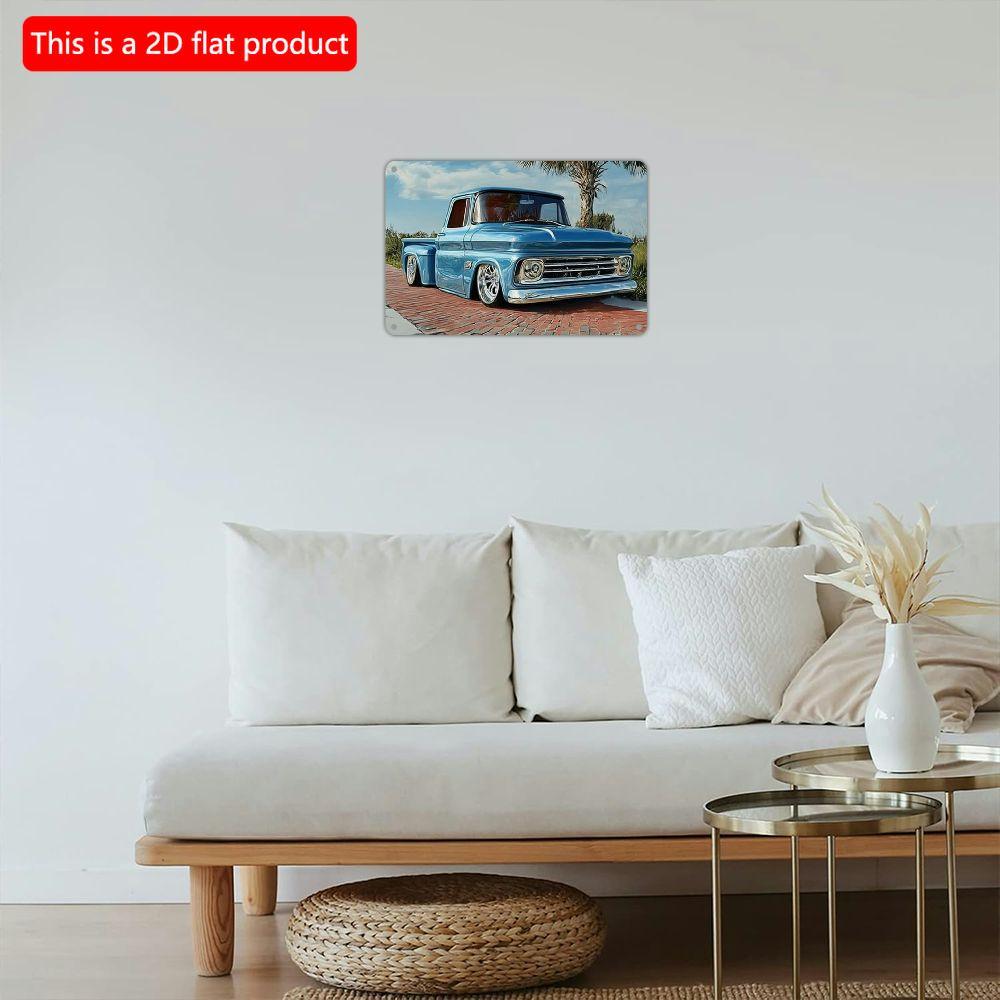 2D flat Wooden 30*20cm Retro Classic Truck Sign - Wall Art Decoration Garage Wall Decoration, Cafe Bar Club Living Room Wall Holiday Celebration