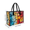 Colorful Cracked Pattern Tote Bag Stylish Casual Shopping Handbag for Daily Use