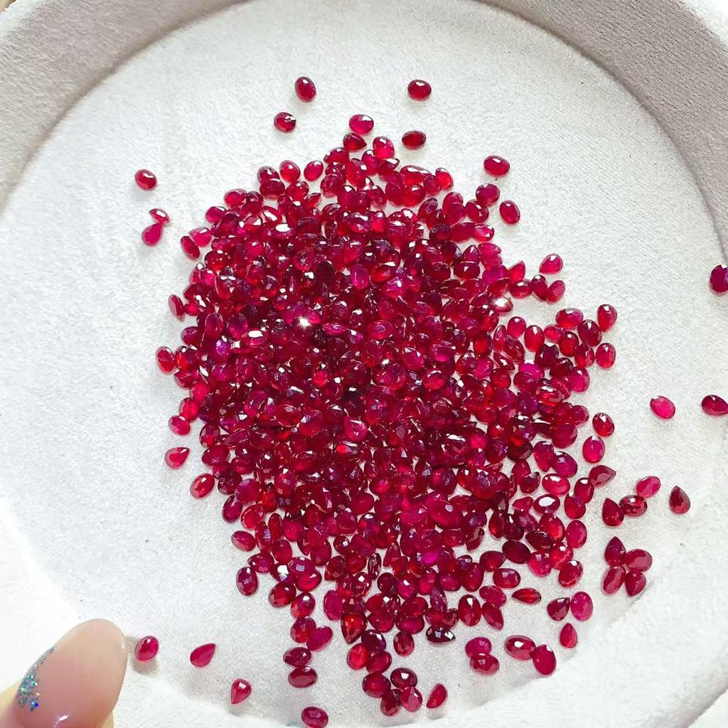 Natural Pigeon Blood Ruby Cabochon Jewelry Set: Ring, Pendant, Jadeite, Earrings, Bracelet, Necklace
