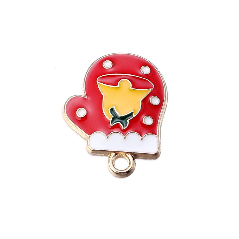 Alloy Christmas Pendant Mixcolor Dripping Oil Charm Pendants For DIY Jewelry Making Christmas Series Accessories