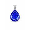 Modrý safír 104,95 Ct CERTIFIKOVANÝ Hruška Stříbro 925 Sterlingový Stříbro Drahokam Přívěsek