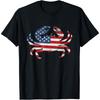 USA American Flag Crab - 4th Of July Crabber Animal Lover Cotton Men T Shirt