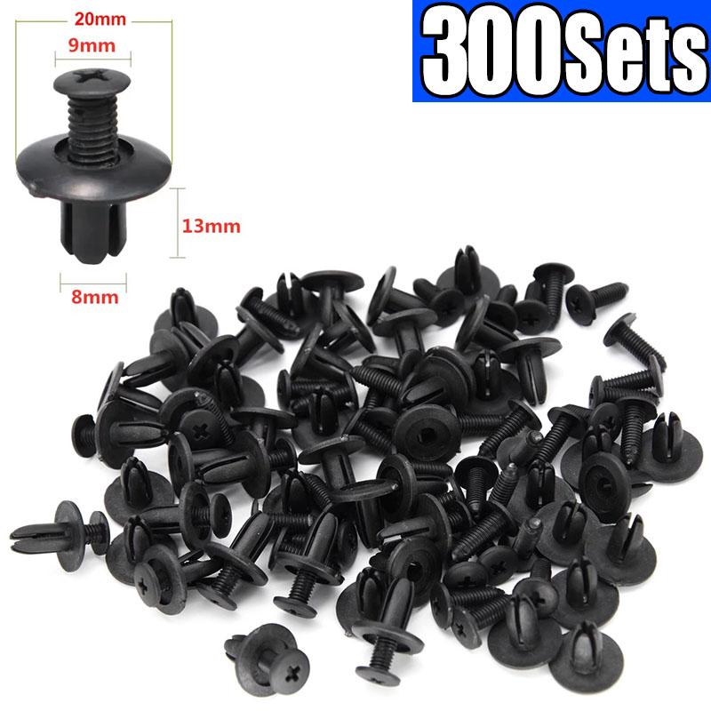 8mm Rivetti in Plastica Elementi di Fissaggio Vite Paraurti Auto Parafango Rivetto Nero Clip di Fissaggio Auto per Toyota Focus Kia Nissan Yamaha