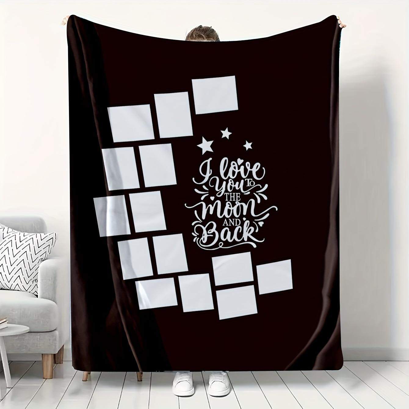 1 piece geometric print flannel blanket personalized gift blanket, warm and comfortable air conditioning blanket for all seasons 100x150cm