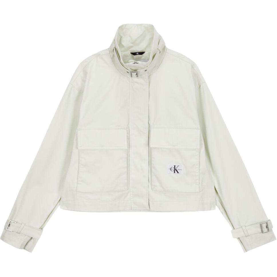 Calvin Klein Solid Color Stand Collar Short Jacket Women jackets White J223030-CGA XS
