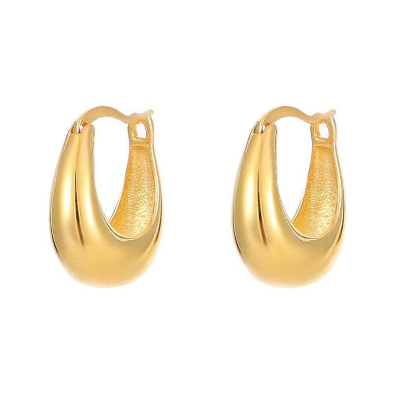 Boucles d'oreilles en argent S925 Banyan Tree en forme de U - Style blogueuse de mode coréenne