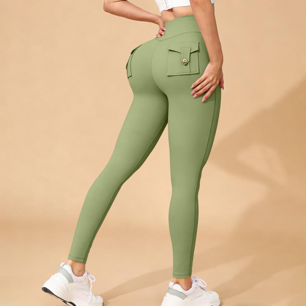 Kieszonkowe Spodnie Fitness Jogi z Podnoszeniem Pośladków dla Kobiet, Wysoki Stan, Polarowe, Elastyczne, Dopasowane do Biegania, Sportowe Spodnie Fitness