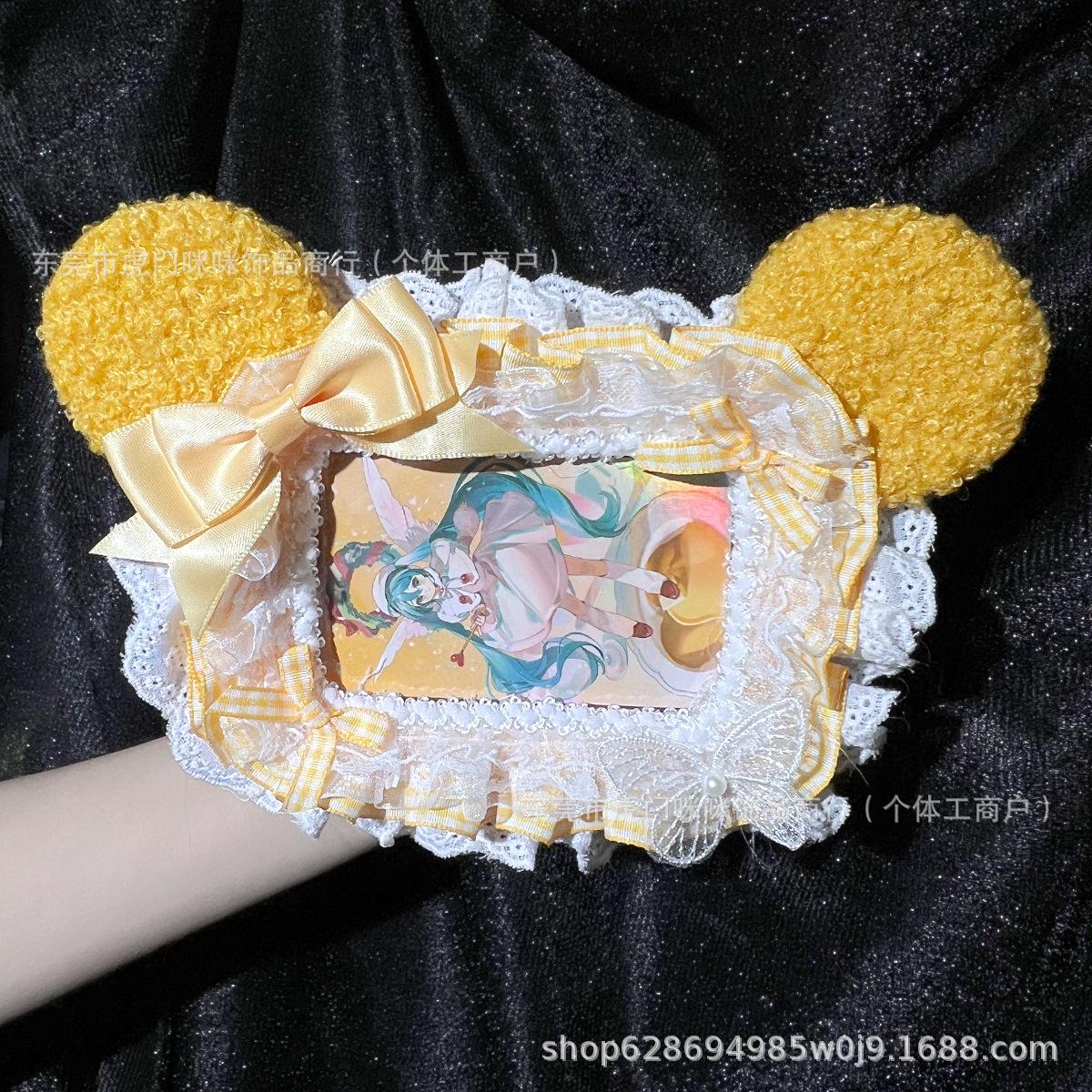 

Осінь та зима новий Різдвяний плюшевий Міккі вуха горизонтальний чохол для картки DIY ручний виготовлення двовимірний маленький Kagu картка захисний чохол