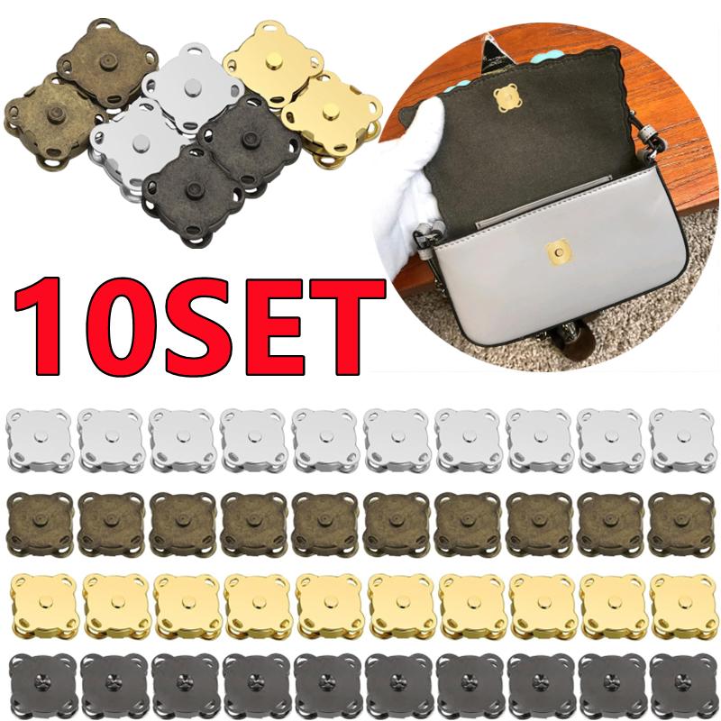10/5/1Set Metal Magnetic Snap Button Invisible Sew-on Clasps, Lock Fasteners for Purse Bags Clothes DIY Craft Sewing Accessories