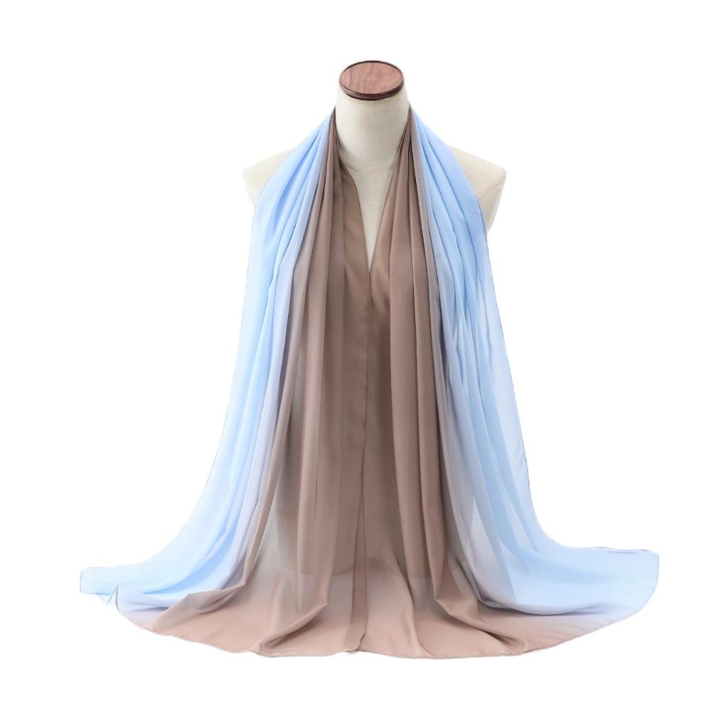 

Chiffon Headscarf Long Wraps Shawl Elegant Ethnic Style Scarf Daily синій/верблюд