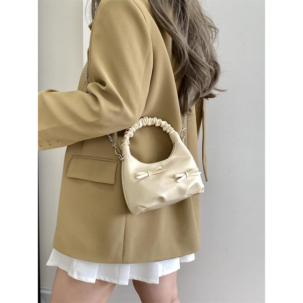 Ielgy Ballet Style Bowknot Portable Shoulder Messenger Bag