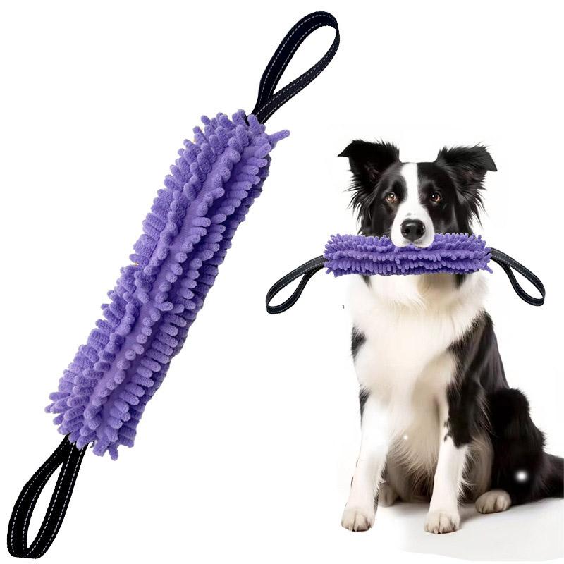 Colorful Double Handle Interactive Dog Toy Outdoor Training Equipment Teeth Grinding Plush Toy for Medium Large Dogs Pet Stuff