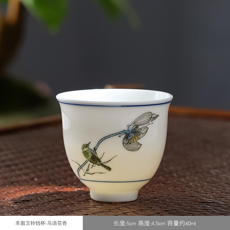 Seladon çay fincanı seramik el boyaması usta tek fincan çay fincanı ev kung fu çay kasesi retro şapka fincan