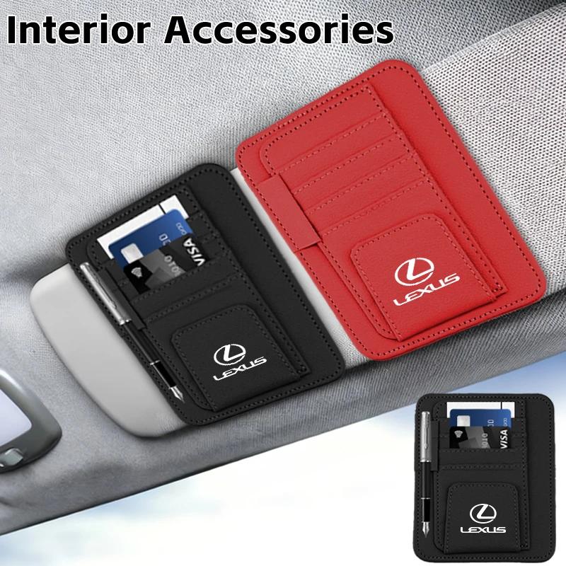 DJSZ3 Car Visor Sunglasses Holder Card Bag Glasses Storage Clip Interior For Lexus CT ES GS NX IS250 CT200h IS300h ES300h RX400h NX