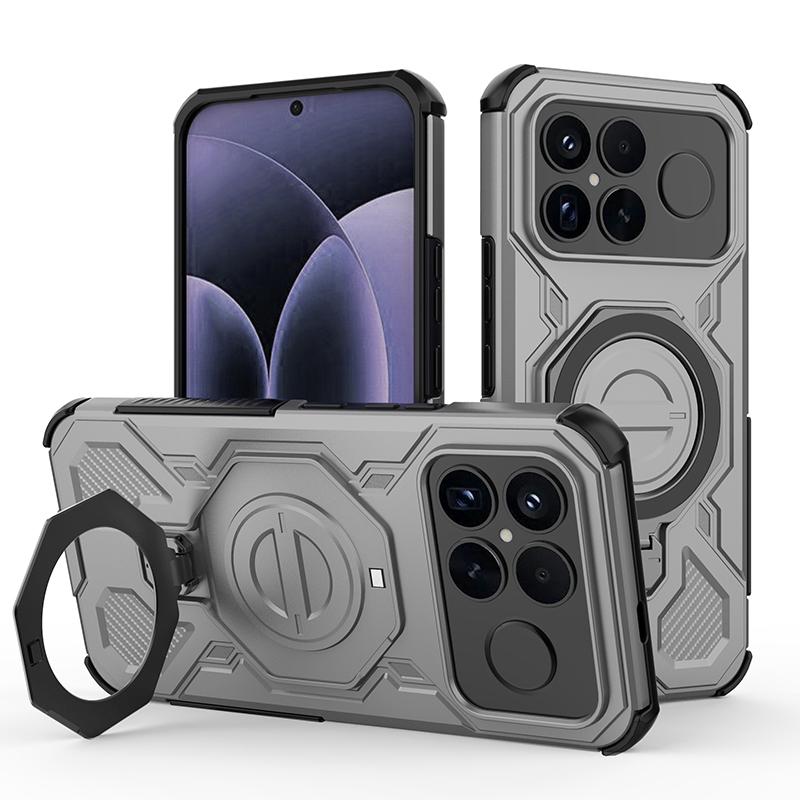 Military Grade Armor Shockproof Case For Xiaomi POCO M8 F7 K80 Pro Ultra For Redmi K90 Pro Max Magnetic Stand Holder Hard Cover