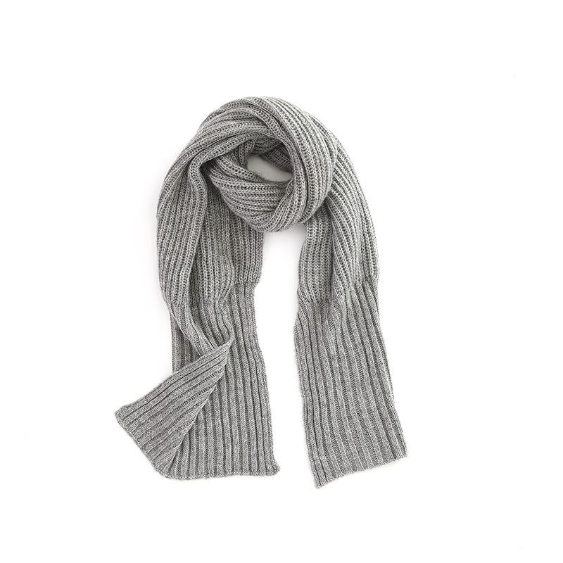 Autumn and winter new solid color mohair scarf men's and women's knitted monochrome thickened scarf shawl