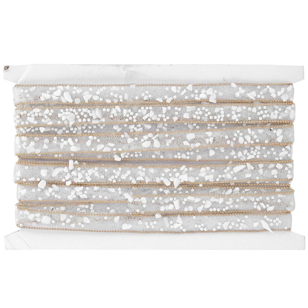 5 Yards Gold Edge Shell Glue Mesh Ribbon for DIY Shoes Hats Phone Stickers Decorative Belt