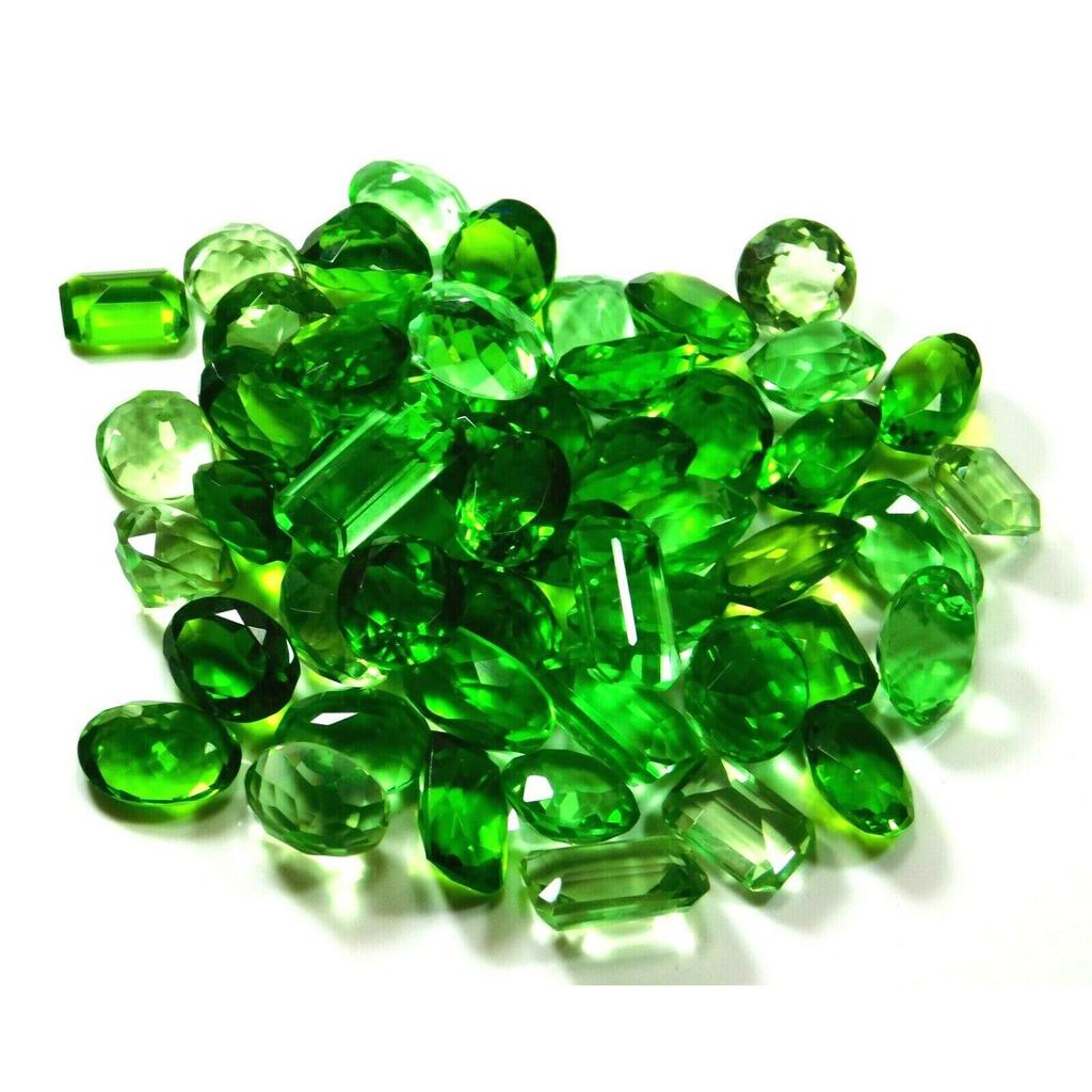 NATURAL Green Topaz 100 Ct Loose Gemstone Lot For Jewelry Making