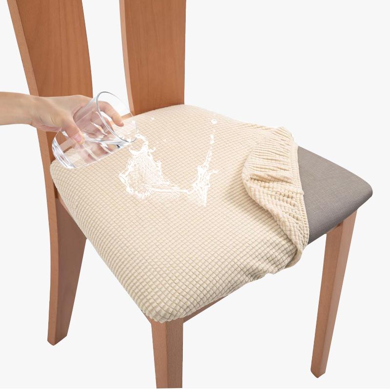 Nepromokavé Strečové Žakárové Potahy na Sedáky Židlí Odnímatelné Pratelné Polštářky Chrániče Sedáků Židlí do Jídelny