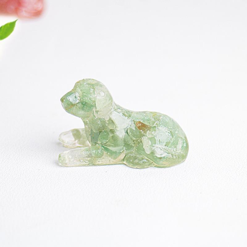White Crystal Resin Dog Statue With Modern Design For Living Room Decor Gift