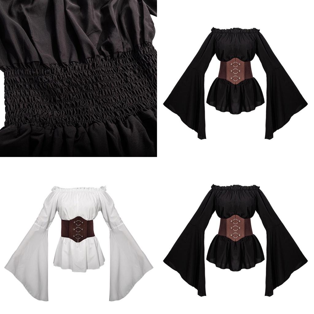 Chemise Longue Pirate Renaissance pour Femme Mangguo Costume Cosplay Vintage