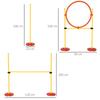 Agility Dog Set 3 Exercises: Slalom, Obstacles, Ring, for Dog Training, Portable, 2.5 kg, Yellow and Red