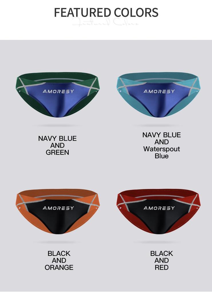Amoresy Řada Oceanus Módní japonské slipy s nízkým pasem, zvedající boky, přiléhavé, ultratenké plavky [AMORESY] (512) (L, zelená)