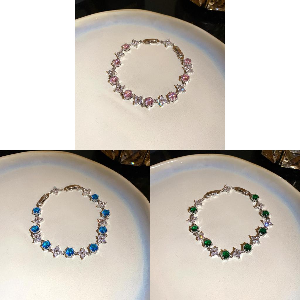 Floral Zircon Stone Womens Bracelet With Copper Material For Elegant Summer Fashion
