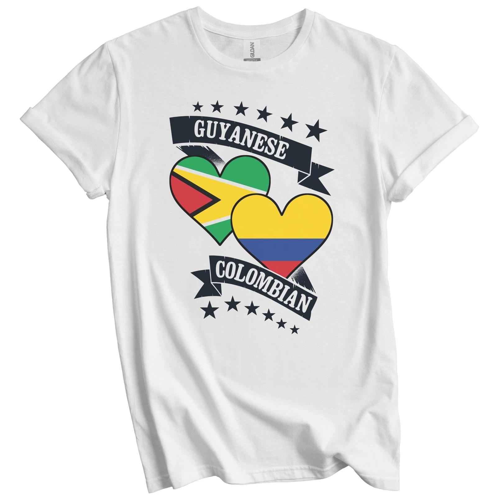 

Guyanese Colombian Heart Flags Guyana Colombia T-Shirt S