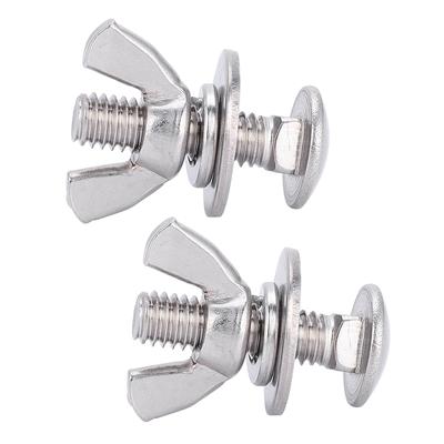 2Pcs 316 Stainless Steel Diving Screws Butterfly Bolts Wing Nuts