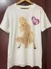 Hole Band Retro Style White Short Sleeve Unisex T-shirt Reprint S-5XL KH12974