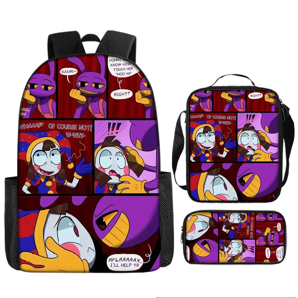 Cartoon Anime Surprise Circus Backpack Student Lightweight Large Capacity Backpack Waterproof