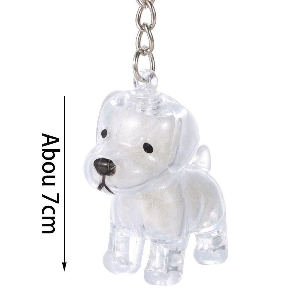 Creative Keychain Dog Shape Keychain Transparent Container Fur Storage Capsule Handmade Design DIY Accessories