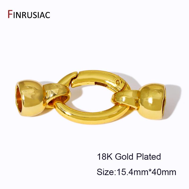 

18K Gold Plated Brass Pearl Clasps Necklace Closure,Beads End Caps Fastener Clasps For DIY Bracelet Jewelry Making Accessories 1 Pcs