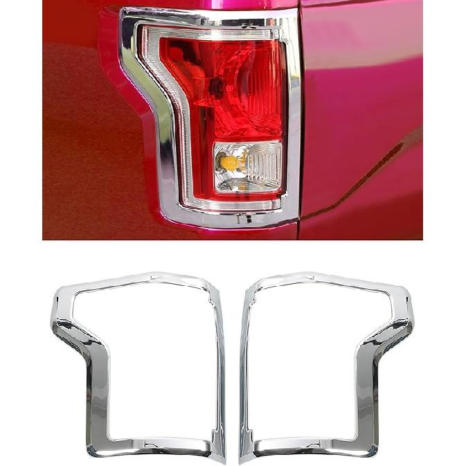 Rear Tail Light Trim Cover 2pcs Tail Light Lamp Cover Guard Trim Frame Compatible with Ford F150 2015-2020 Exterior Accessories Tail Lamp Shell
