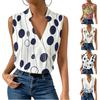 Women Sleeveless V Neck Casual Pullover Digital Print Top Blouse Lightweight Summer Shirt