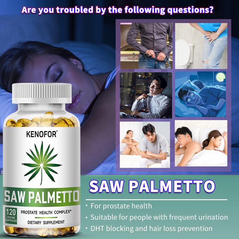 Saw Palmetto Veggie Capsules 500mg Per Serving, Natural Plant‑Based Dietary Supplement, 120 Capsules 60‑Day Supply
