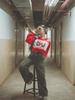 "2024 Autumn V-Neck Contrast Color Letter Print Loose Long-Sleeve Sports Jersey for Women"
