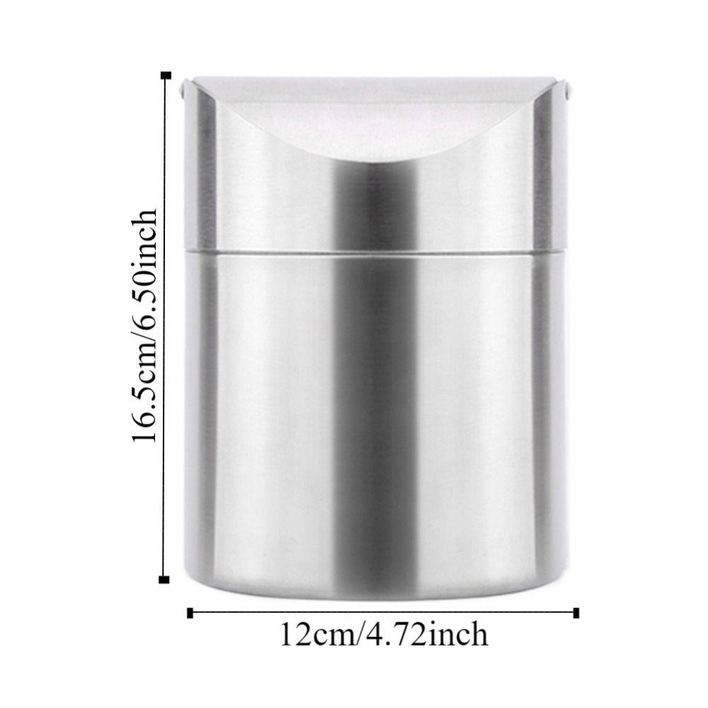 Rust-proof Desktop Trash Can Dust-proof Desktop Dumpster Mini Flip Trash Can  Bathroom