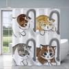 Cute Animal Characters Waterproof Shower Curtain - Fun and Whimsical Design with Cats,Sharks &Seals for a Playful Bathroom Decor