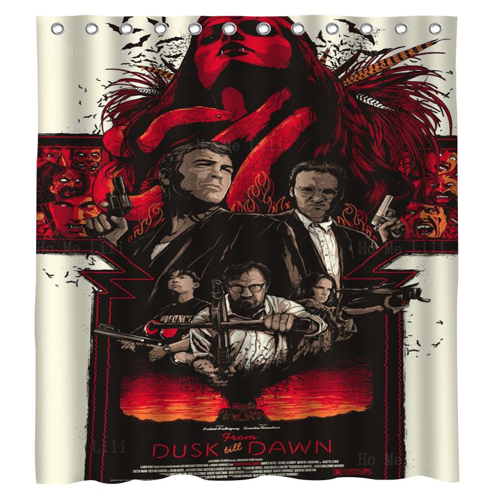 

Scary Terrifier Freddy And Jason Big Trouble In Little China During Christmas From Dusk Till Dawn Horror Movie Shower Curtain 90X180 cm