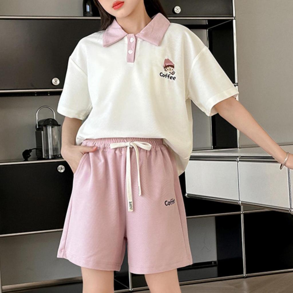 Girls' Academy Style Polo & Shorts Two-Piece Set