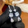 Aesthetic Cubic Zirconia Dangle Earrings for Women Crystal Ear Hanging Accessories Wedding Party Trendy Zircon Wholesale