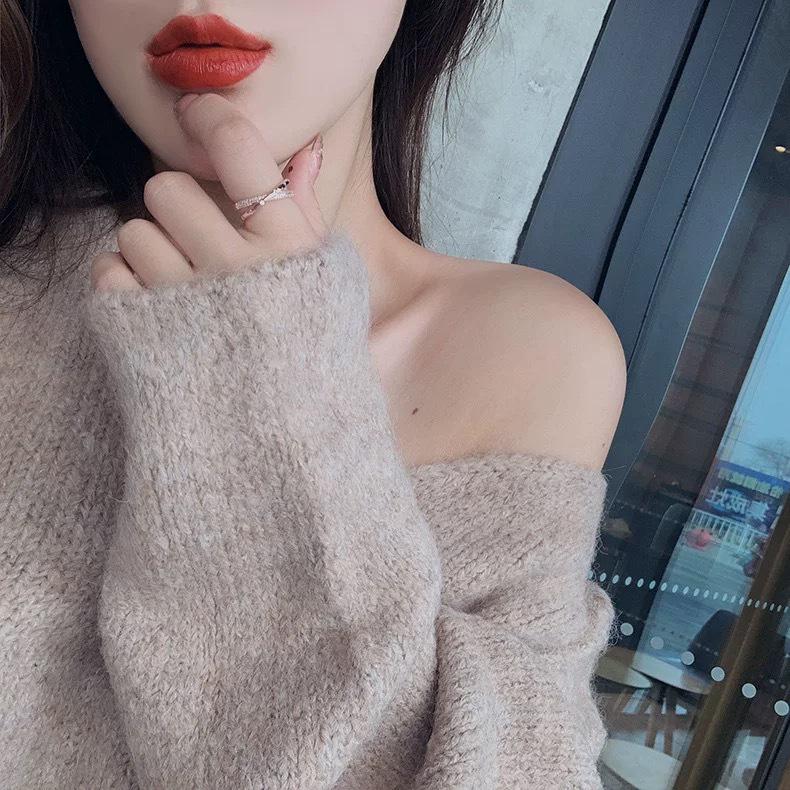 Adjustable Women's Cubic Zirconia Ring: Light Luxury Fashion, High-End Style, Trendy Index Finger Accessory